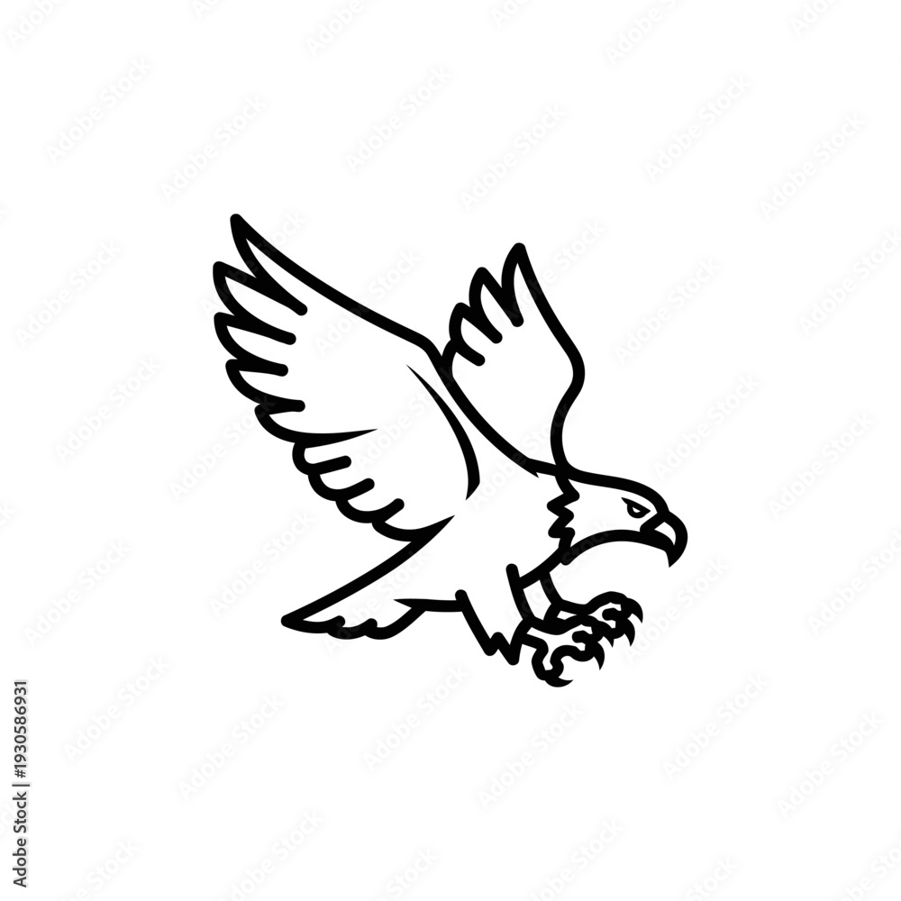 Fototapeta premium Stylized Eagle Illustration for Nature and Wildlife Themes