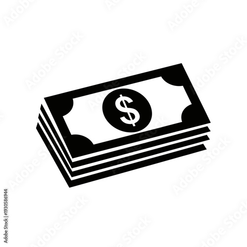 Stylized Illustration of Financial Money Currency Stack for Business and Economy Concepts