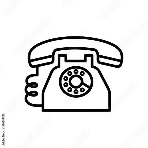 Vintage Telephone Handset Icon for Communication and Technology Concepts