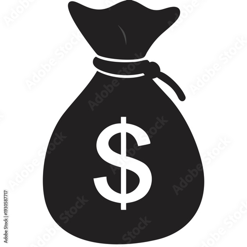 Money bag with dollar sign symbolizing wealth and financial success