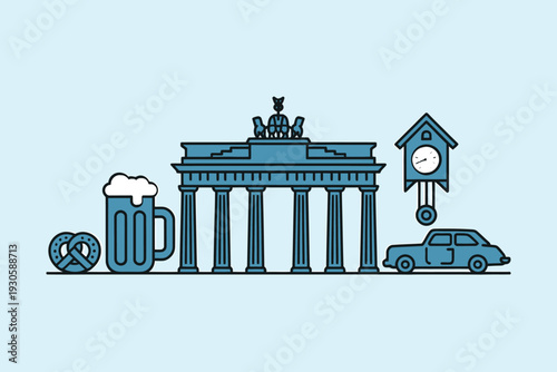 Germany Landmarks and Cultural Symbols Design