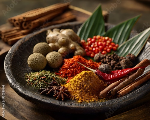 Rempah based dish emphasizing complex spice coated ingredient textured surface aromatic Indonesian food realism clean professional stock photo sharp macro photography style cinematic realism ultra