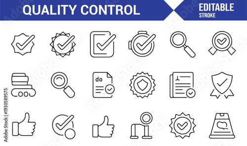 Audit, Inspection and Certification Outline Icons