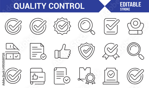 Professional Compliance and Standard Linear Icon Set