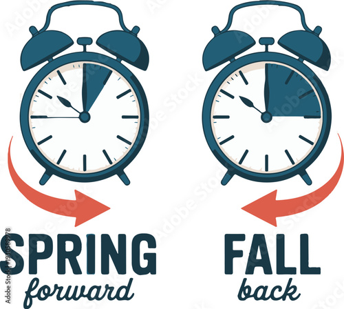 Daylight saving time concept with clock 