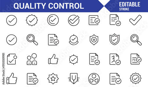 Modern Inspection and Audit Vector Icon Collection