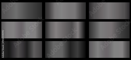 Black metallic gradient for text design and bulletin boards, infographics. Metallic black gradient. silver palette