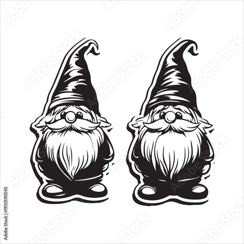 little garden gnomes silhouette