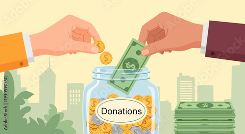donations charity money giving, financial help, fundraising concept