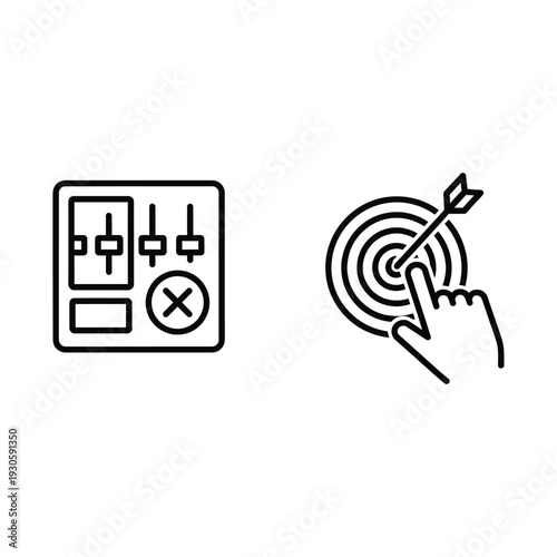 Operator Override and Direct Action Icons: Control Panel Sliders and Targeting Reticle with Finger Aiming