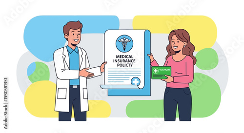 Doctor presenting medical insurance policy to patient