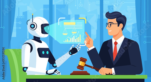 ai robot lawyer consultation, legal advice concept