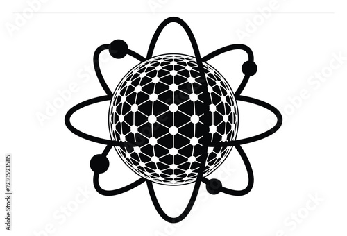 Atomic Structure Geometric Molecule Vector Illustration