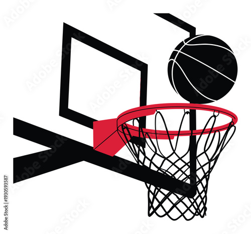 Basketball Hoop Slam Dunk Vector Illustration