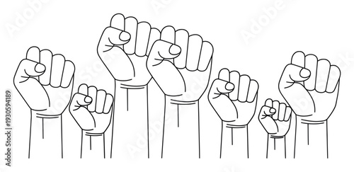Raised Fists Solidarity Hands Vector Illustration