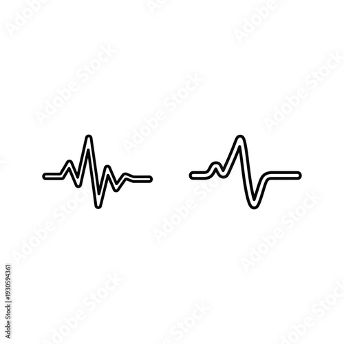Heartbeat and Waveform Icons: Pulse, Rhythm, Sound, and Health Signals