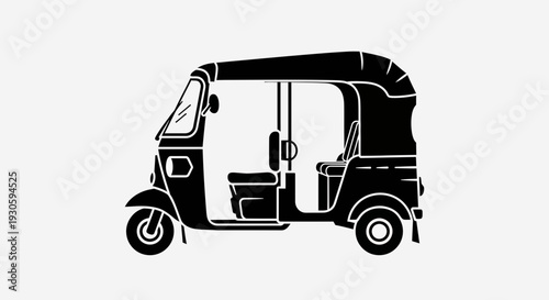 Auto Rickshaw Icon – Tuk Tuk Three Wheeler Transport Vector Illustration