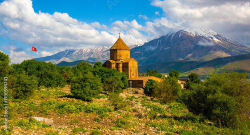 Akdamar Island in Van Lake. The Armenian Cathedral Church of the Holy Cross - Akdamar - Ahtamara - Turkey