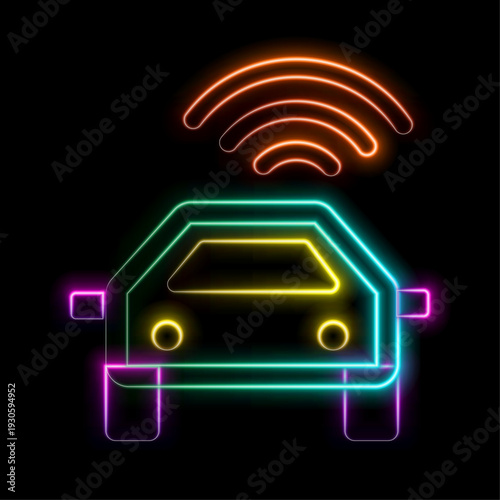 Neon map locator icon for user interfaces