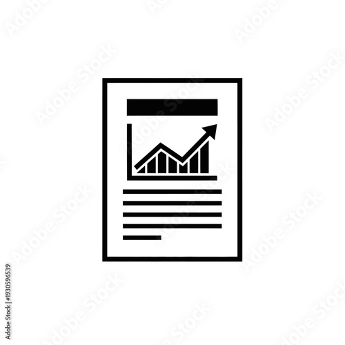 Business Document with Graph and Growth Chart Representing Financial Data Analysis