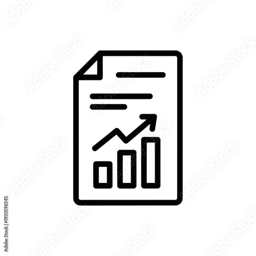 Business Document with Growth Chart for Financial Analysis and Data Presentation