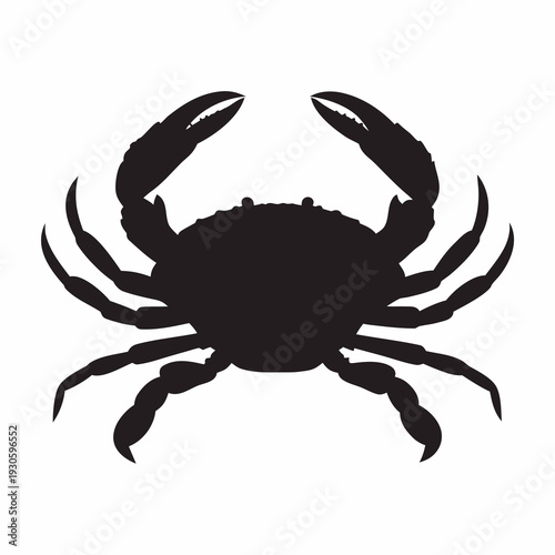 Majestic crab silhouette with claws raised in defensive posture