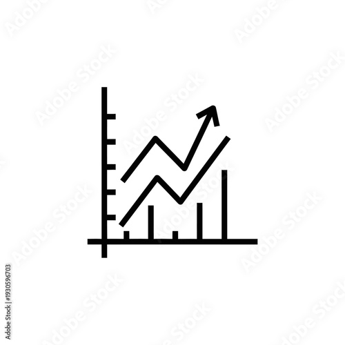 Business Growth and Data Analysis Icon Showing Upward Trend Graph