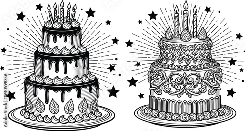 Coolest dad ever happy father day greeting with acoustic guitars and musical notes, mustache and bow tie, cad drawing flat vector illustration