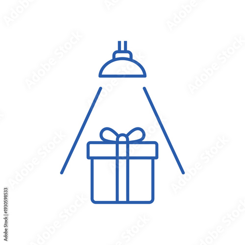 Gift box under spotlight illustration.