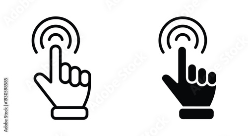 Finger Control Icon Editable Outline Touch Gesture