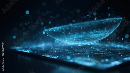 Wallpaper Mural Abstract digital contact lens concept glowing blue Torontodigital.ca