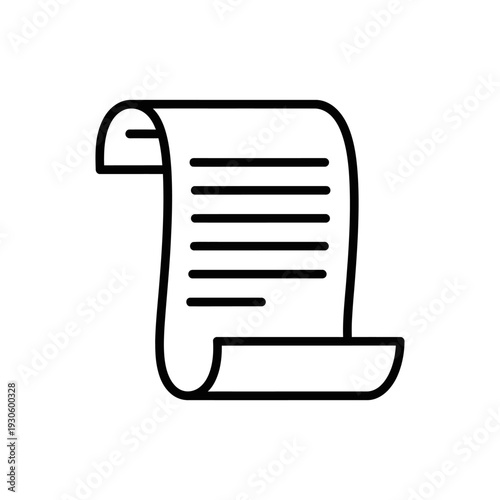 Creative Illustration of a Scroll with Text for Documentation and Annotation