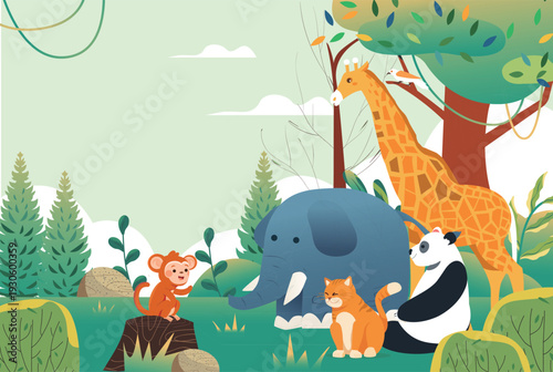 Kitten Pet Care Vector Flat Illustration for E-commerce Shopping Festival