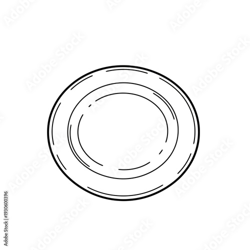 Close-up Photo of a White Ceramic Plate with Simple Design on White Background