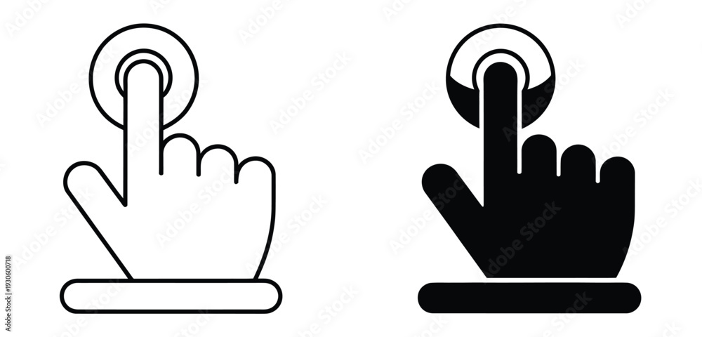 Obraz premium Finger Press Icon Vector Mobile and Web Interface