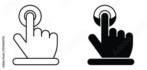Finger Press Icon Vector Mobile and Web Interface