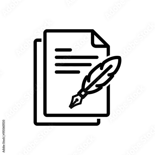 Creative Writing Concept with Quill Pen and Paper for Artistic Expression