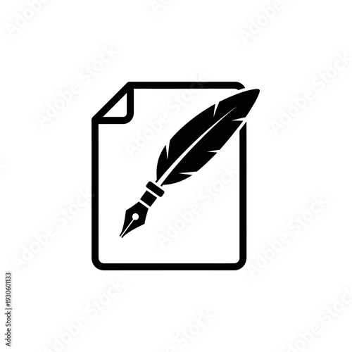 Creative Writing Concept with Quill Pen and Paper for Artistic Inspiration