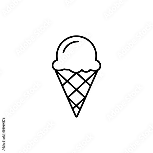 Delicious Ice Cream Cone with Scoops in a Waffle Cone for Dessert Lovers