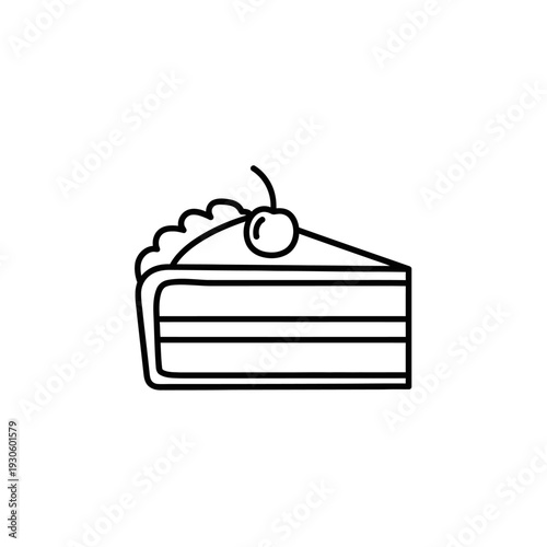 Delicious Slice of Chocolate Cake with Cherry and Whipped Cream Topping