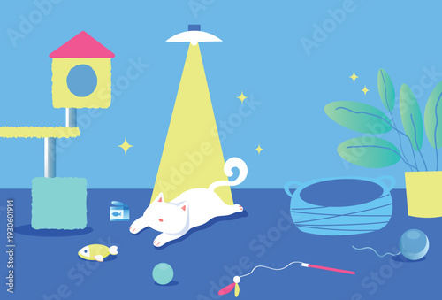 Kitten Pet Care Vector Flat Illustration for E-commerce Shopping Festival