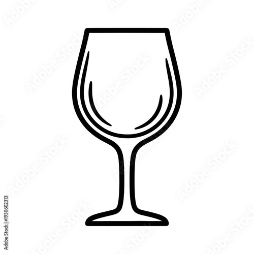 Elegant Wine Glass on a Plain White Background for Celebrations