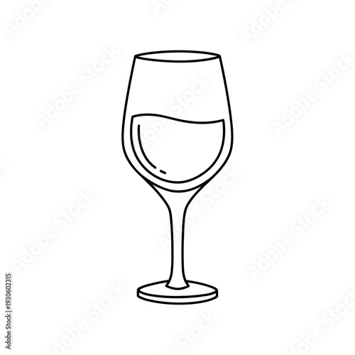 Elegant Wine Glass Illustration with Liquid Content for Drink Presentation