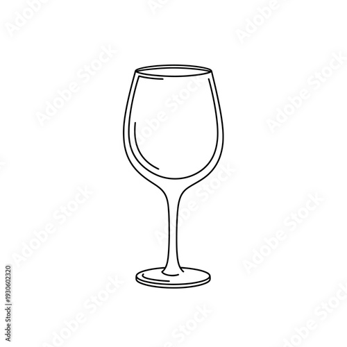 Elegant Wine Glass Outline with Transparent Design for Celebrations