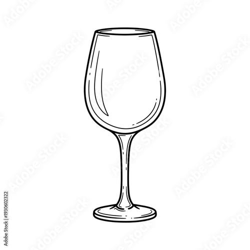Elegant Wine Glass Outline for Beverage and Drinking Culture visualization