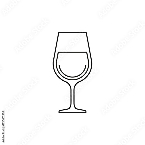 Elegant Wine Glass with Clear Stem and Curved Bowl for Celebrations