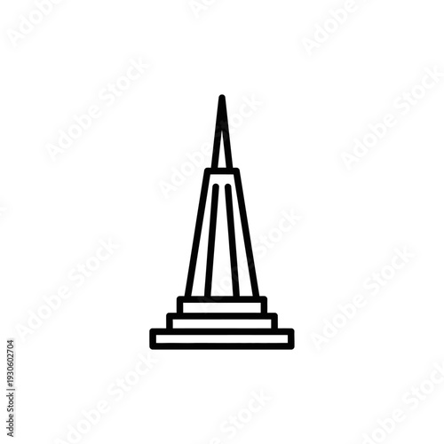 Elegant Monolithic Obelisk Structure with a Tall Spire for Architectural Design