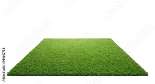 Green Artificial Grass Mat Isolated on White Background