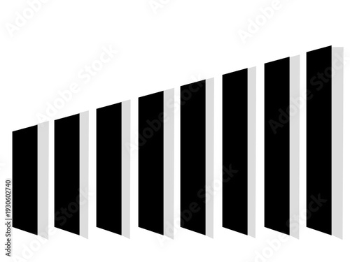 Black domino effect illustration. Hand drawn black lines as domino symbols.