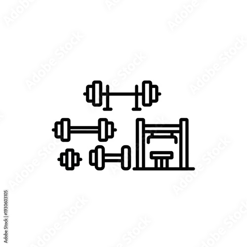 Gym Equipment and Dumbbells for Fitness Training in Modern Workout Space